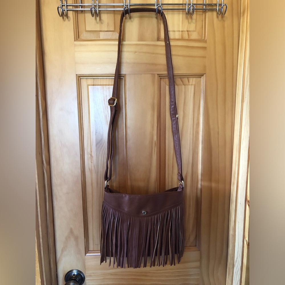Brown Fringe Crossbody Bag